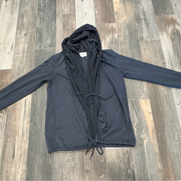 Olive + Oak Gray Pieced Hoodie Jacket Open Front Drawstring Hem Med the buckle - Picture 1 of 10